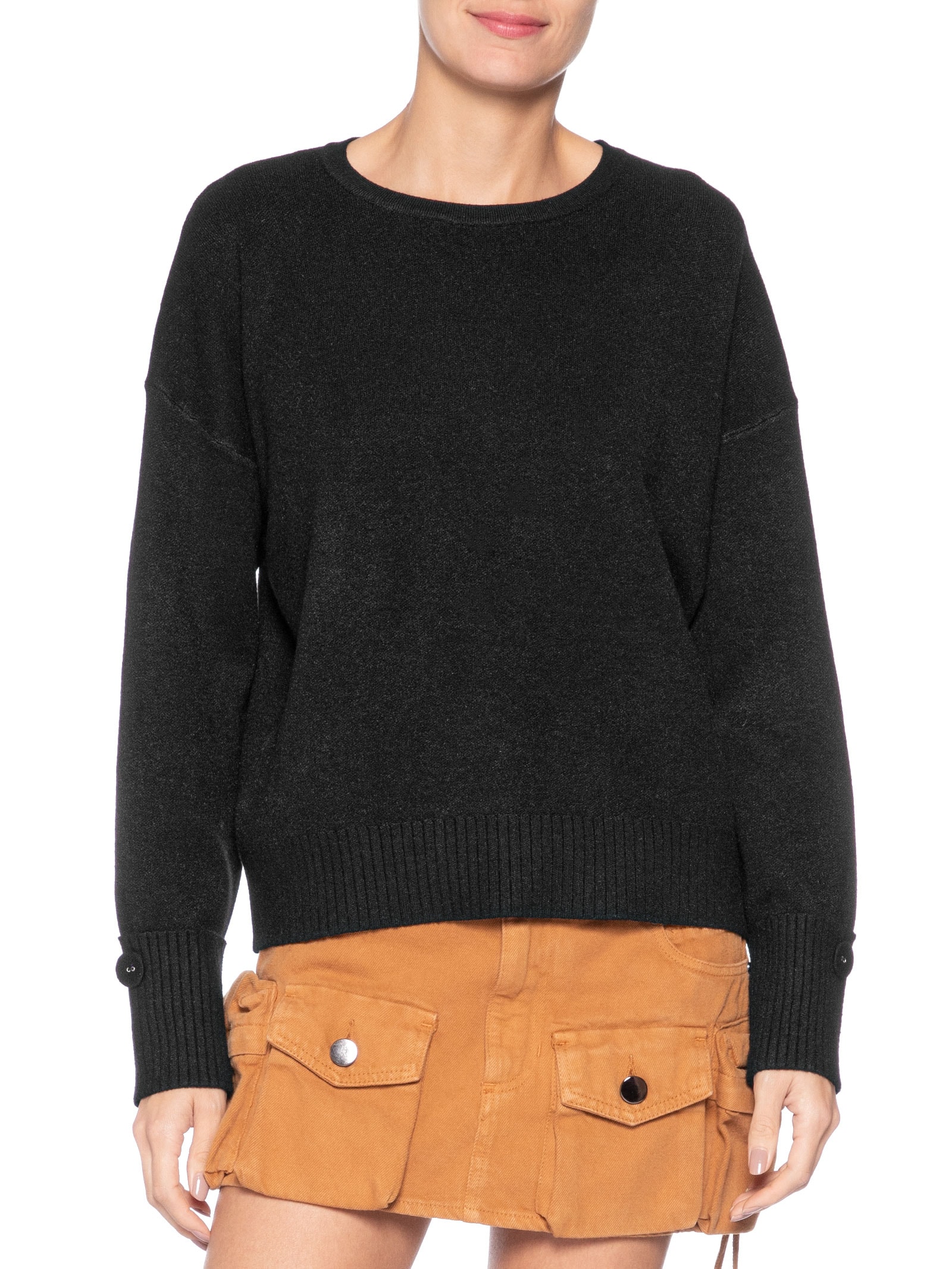 Suéter Feminino Em Tricot Preto Market 33