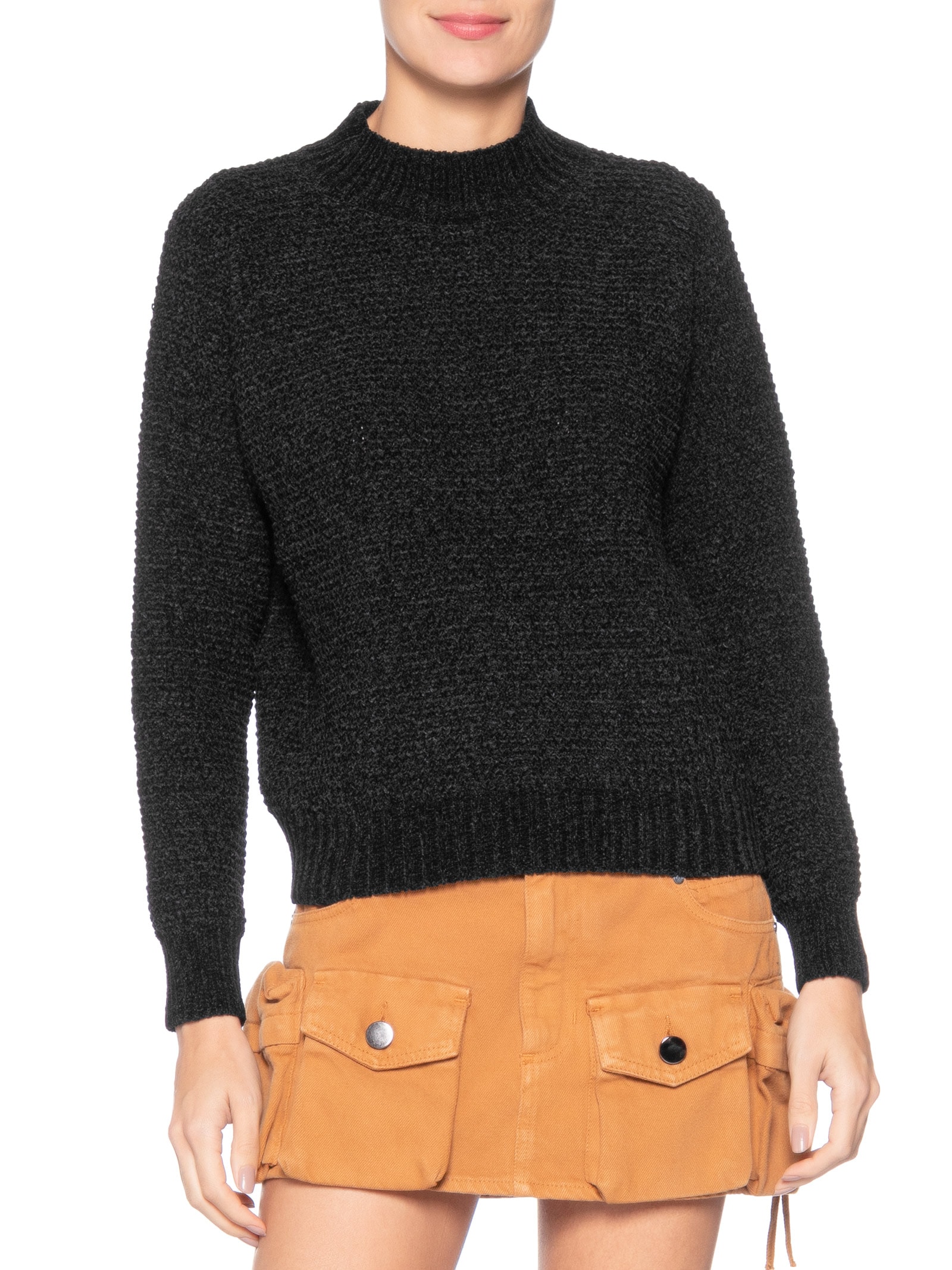 Suéter Feminino Em Tricot Preto Market 33