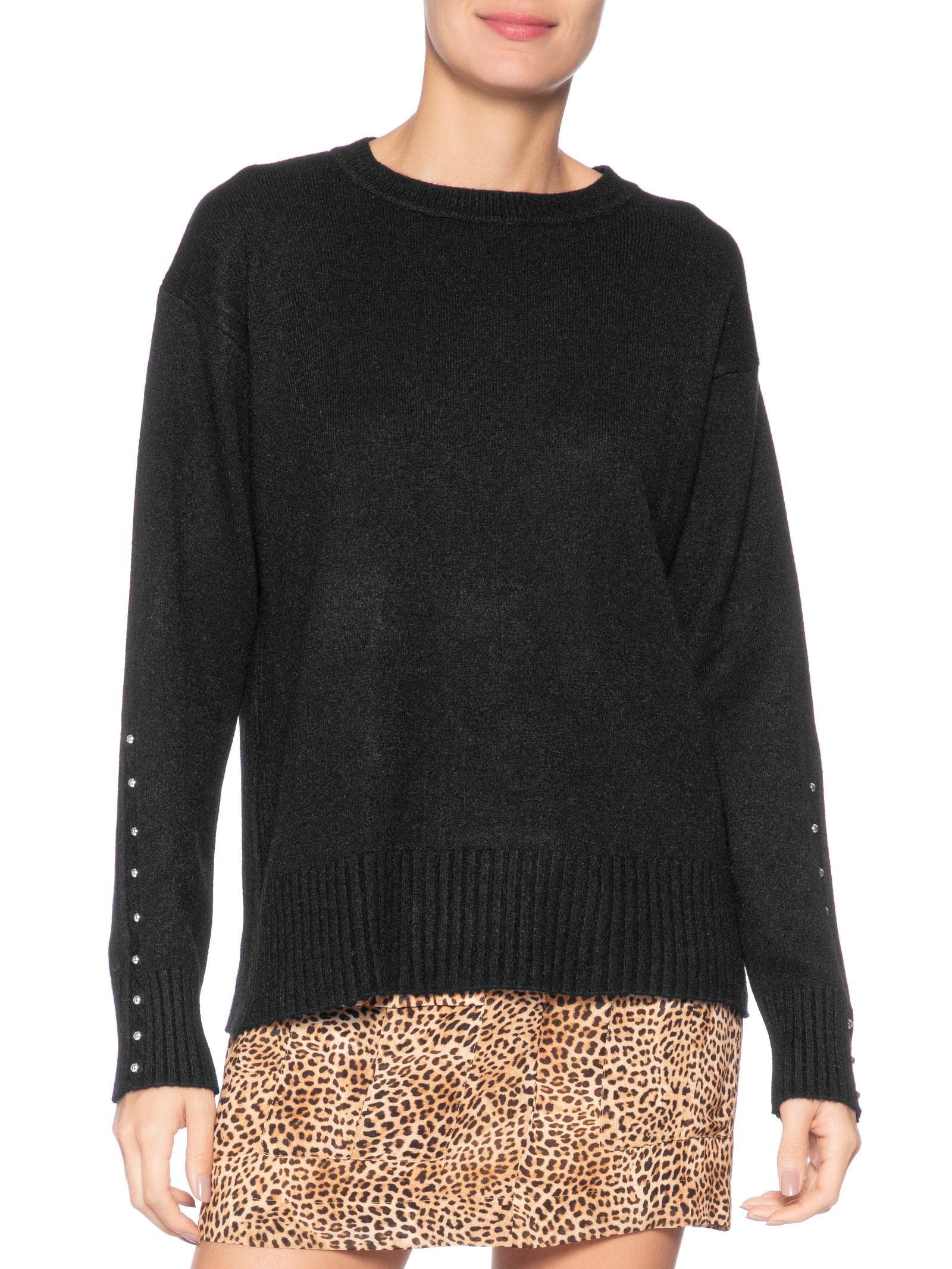 Suéter Feminino em Tricot Preto Market 33