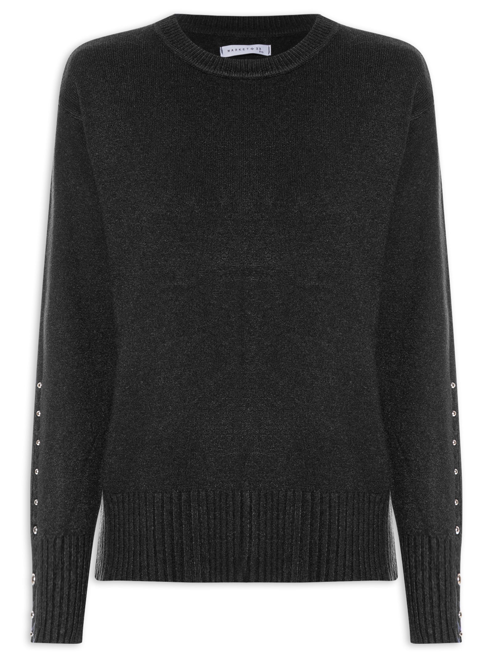 Suéter Feminino em Tricot Preto Market 33