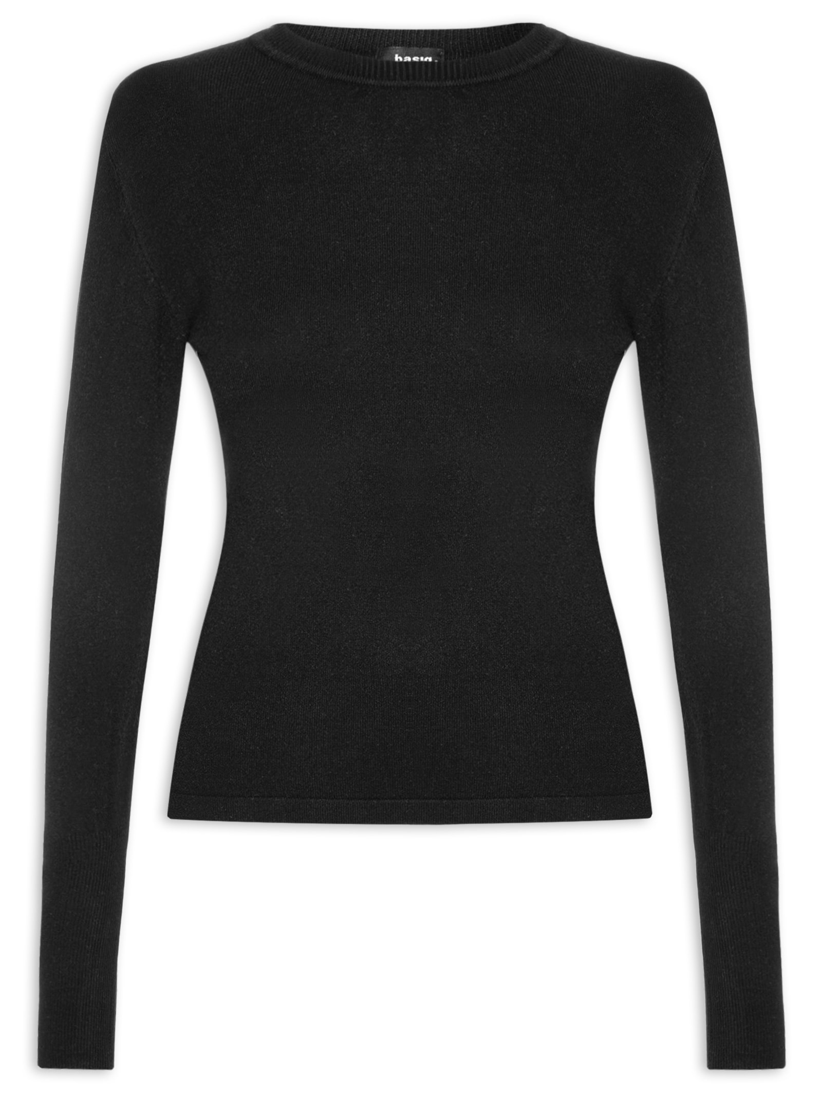 Suéter Feminino Em Tricot Preto Basiq
