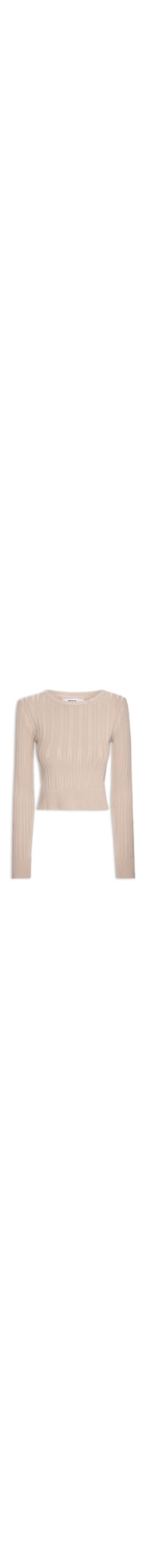Suéter Feminino Em Tricot Trançado - Bege