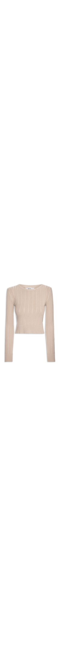 Suéter Feminino Em Tricot Trançado - Bege