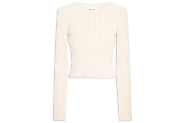 Suéter Feminino Em Tricot Trançado - Bege