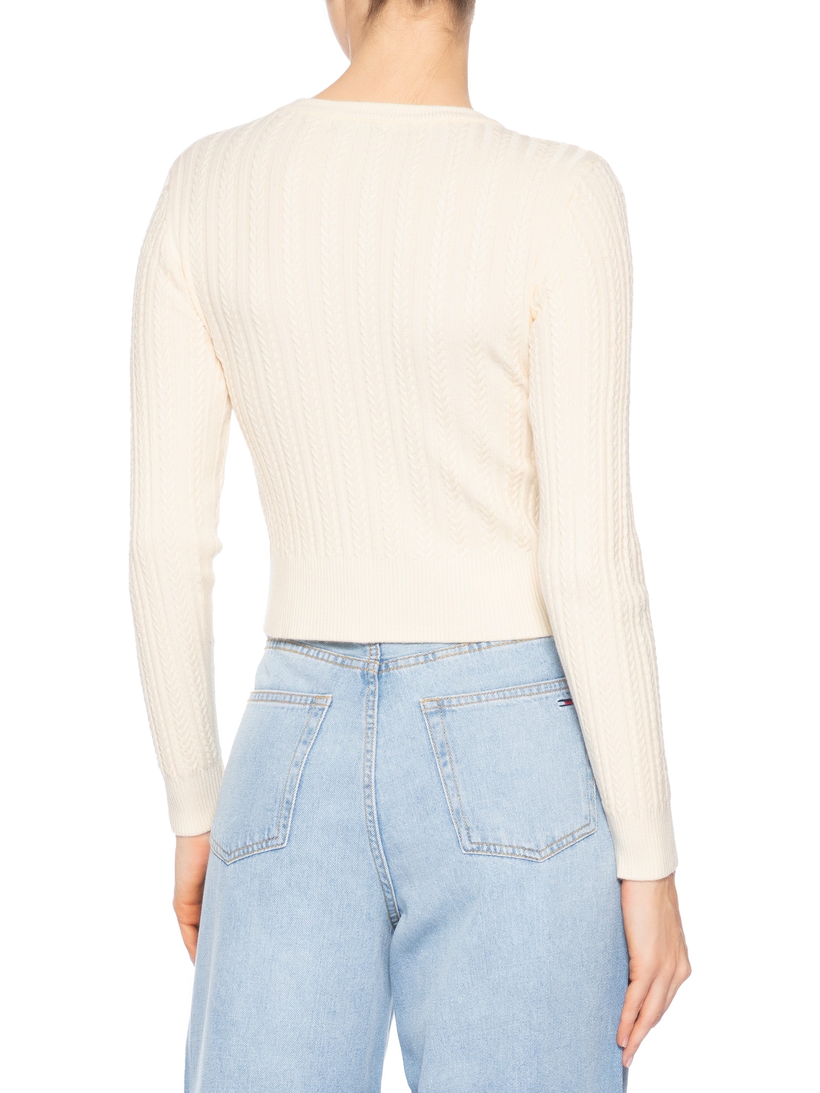 Suéter Feminino Em Tricot Trançado Bege Basiq