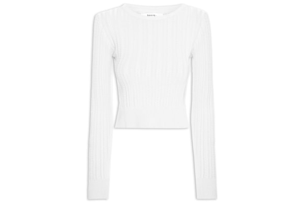 Suéter Feminino Em Tricot Trançado - Branco