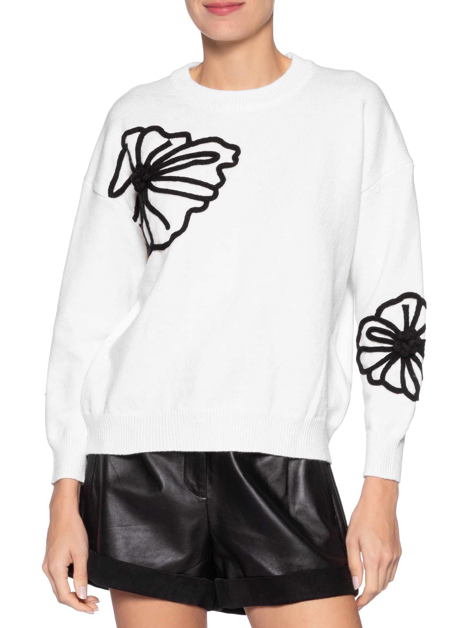 Suéter Feminino Flor Em Tricot  – Branco Market 33
