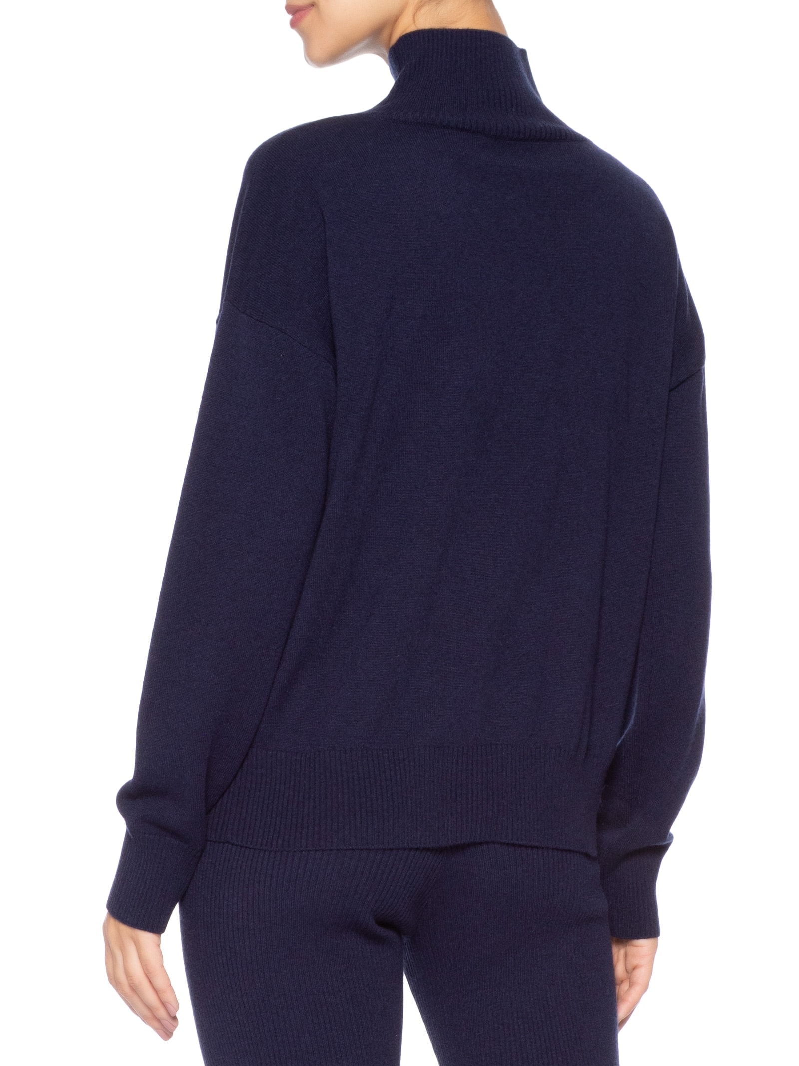 Suéter Feminino Gola Alta Com Blend De Lã E Cashmere Azul '2Essential