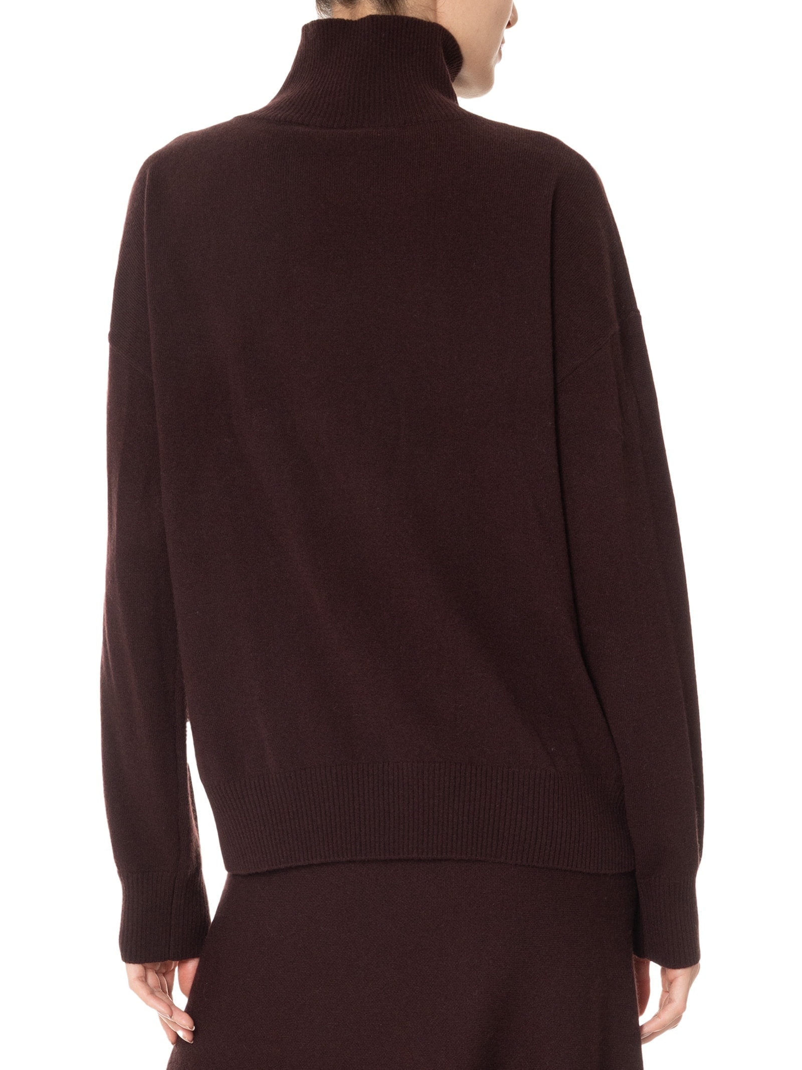 Suéter Feminino Gola Alta Com Blend de Lã e Cashmere Marrom '2Essential