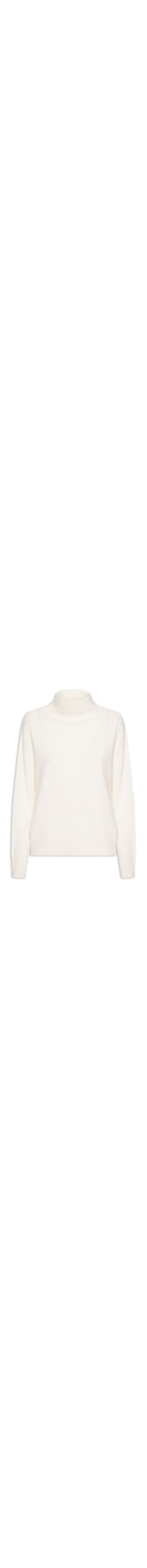 Suéter Feminino Gola Alta Com Blend de Lã e Cashmere - Off White