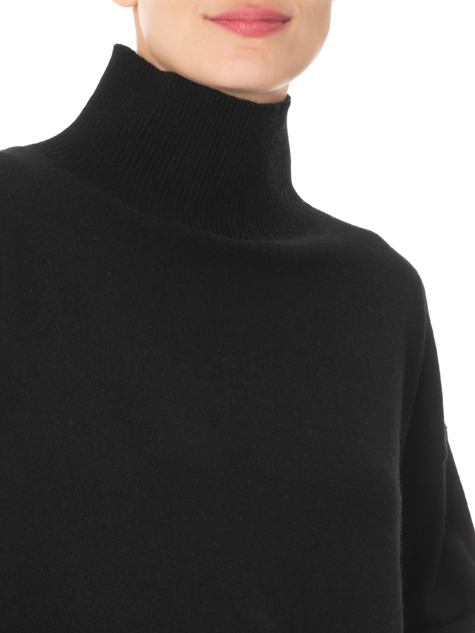 Suéter Feminino Gola Alta Com Blend de Lã e Cashmere Preto '2Essential