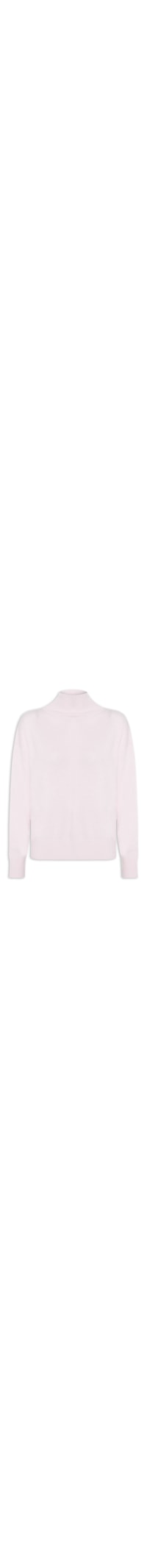 Suéter Feminino Gola Alta Com Blend De Lã E Cashmere - Rosa