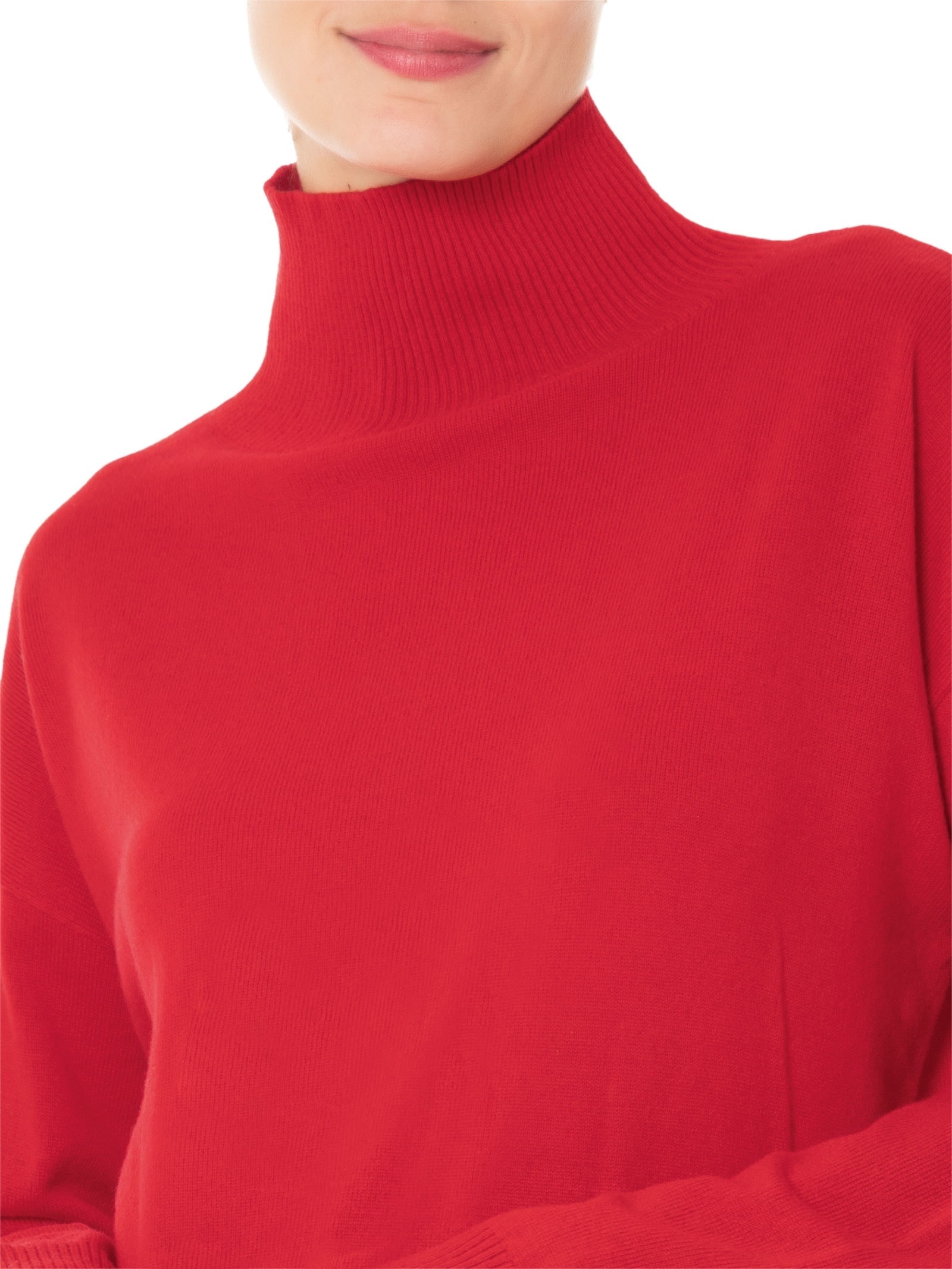 Suéter Feminino Gola Alta Com Blend de Lã e Cashmere Vermelho '2Essential