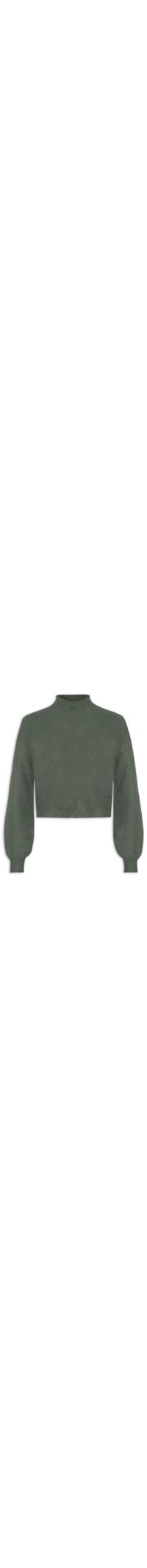 Suéter Feminino Gola Alta Em Tricot - Verde