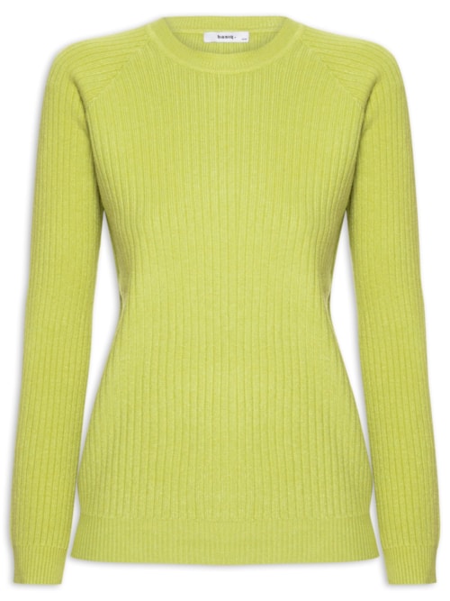 Suéter Feminino Gola Careca Texturizado – Verde