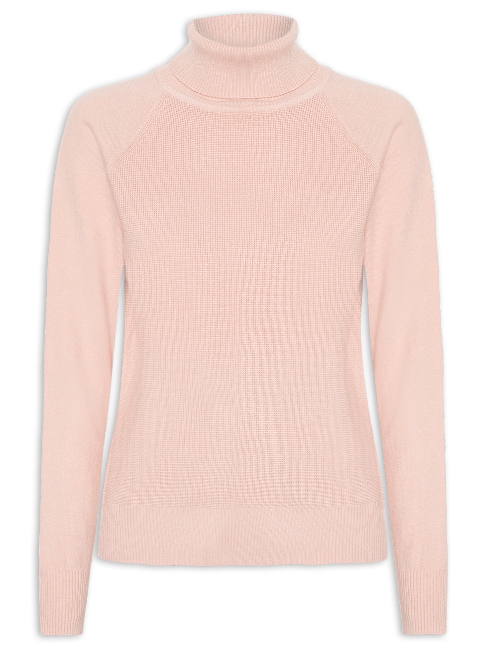 Suéter Feminino Gola Rolê Texturizado Rosa Basiq