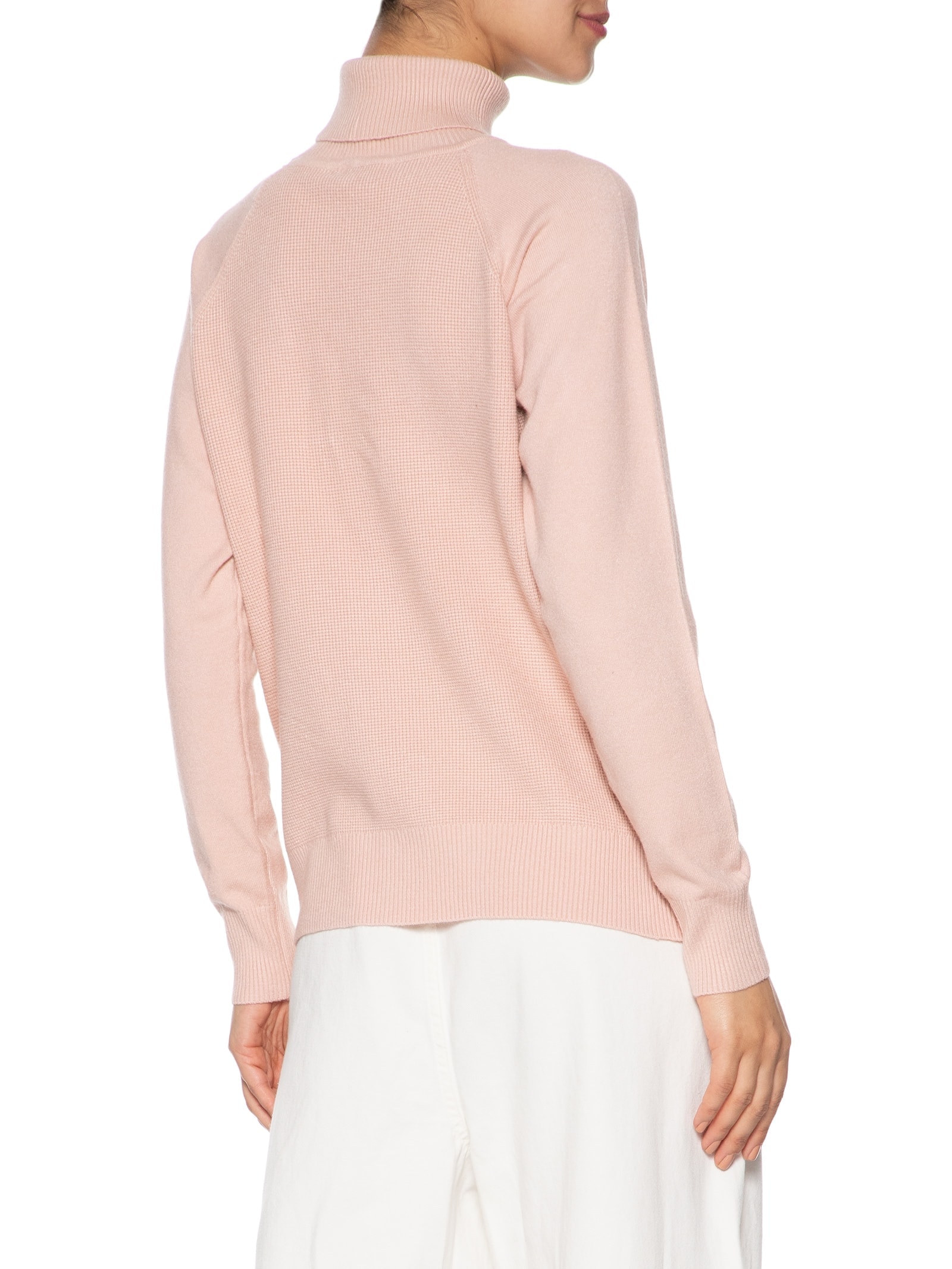 Suéter Feminino Gola Rolê Texturizado Rosa Basiq