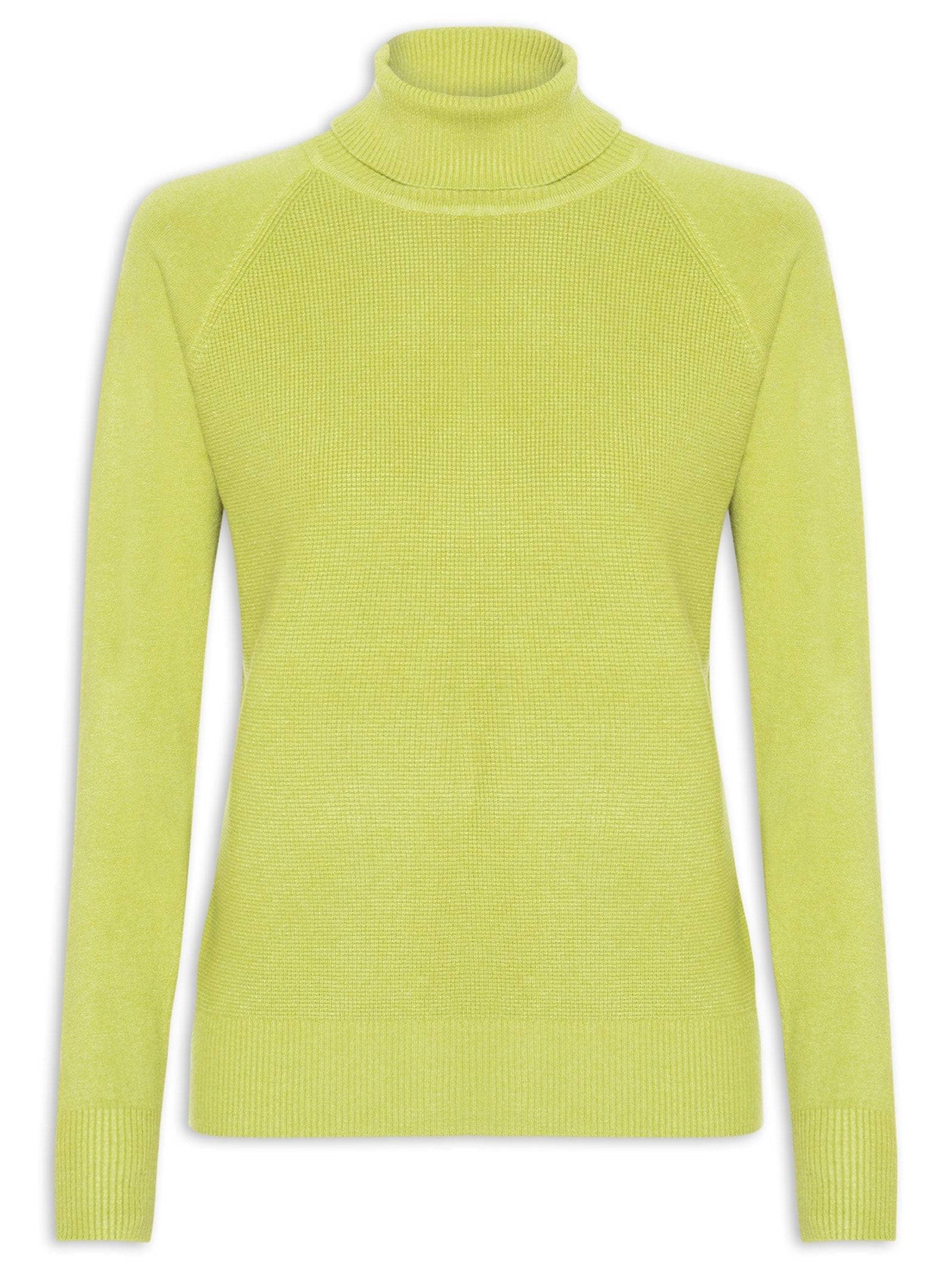 Suéter Feminino Gola Rolê Texturizado Verde Basiq