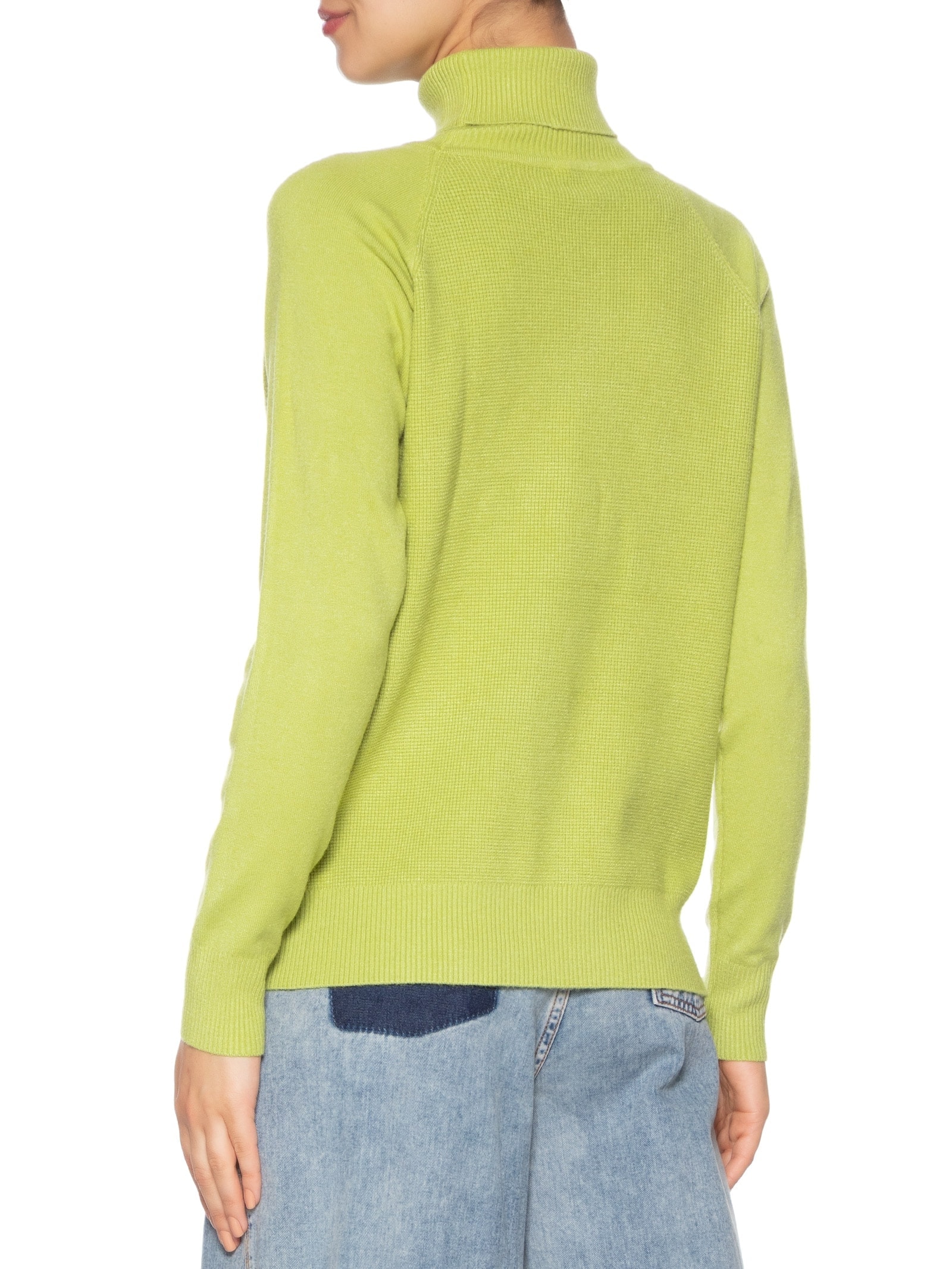 Suéter Feminino Gola Rolê Texturizado Verde Basiq