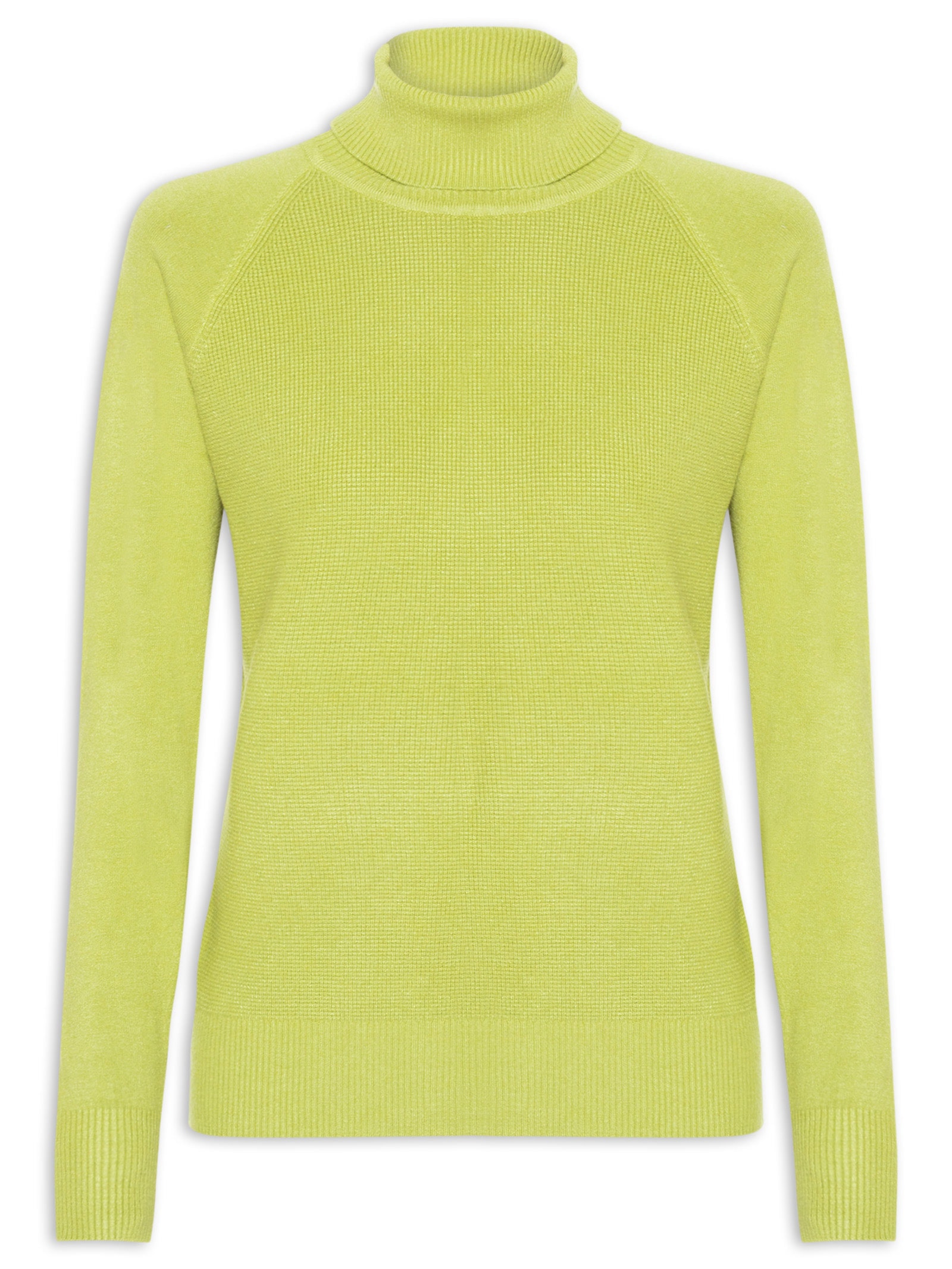 Suéter Feminino Gola Rolê Texturizado Verde Basiq