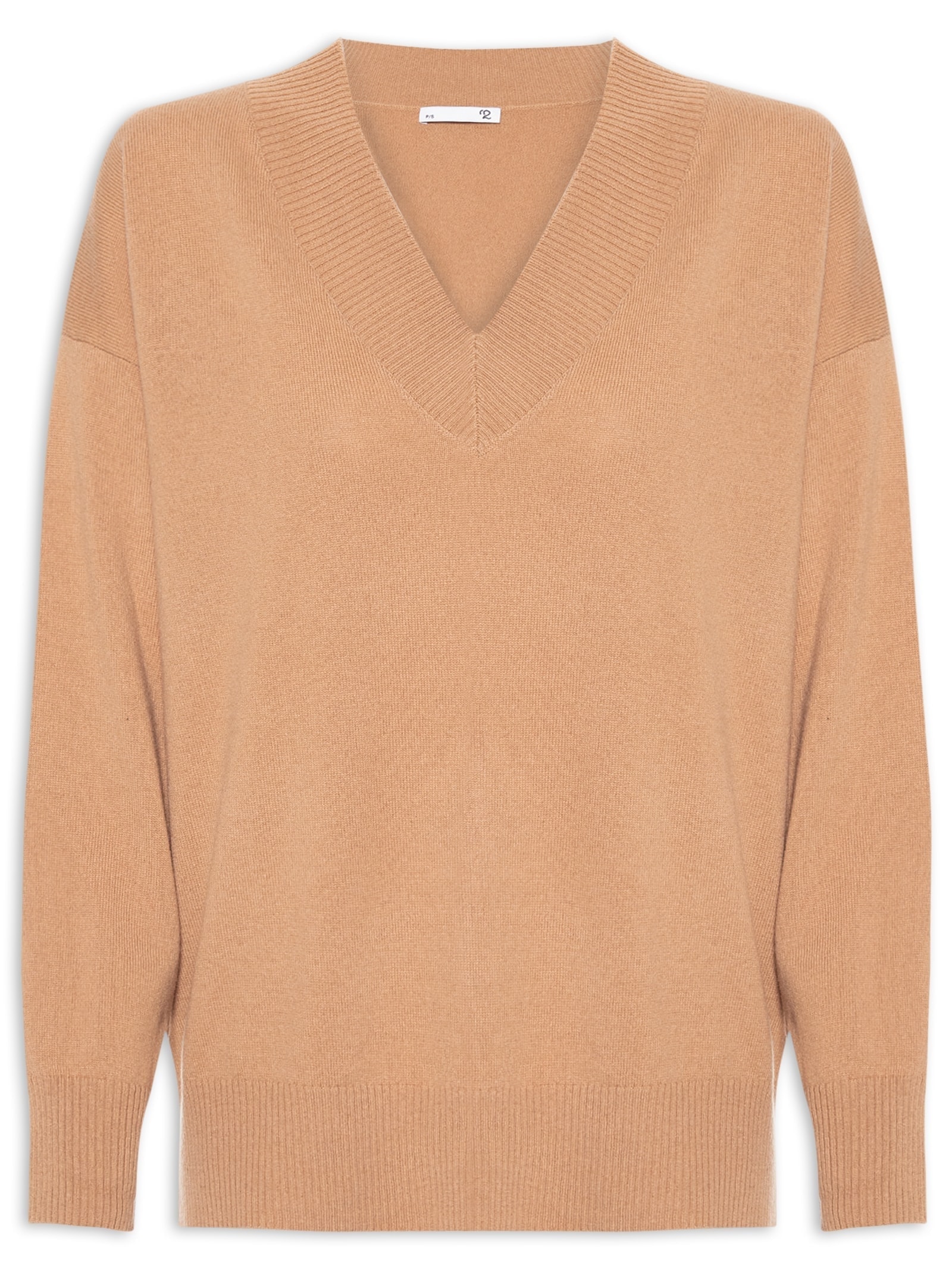 Suéter Feminino Gola V Com Blend De Lã E Cashmere Bege '2Essential