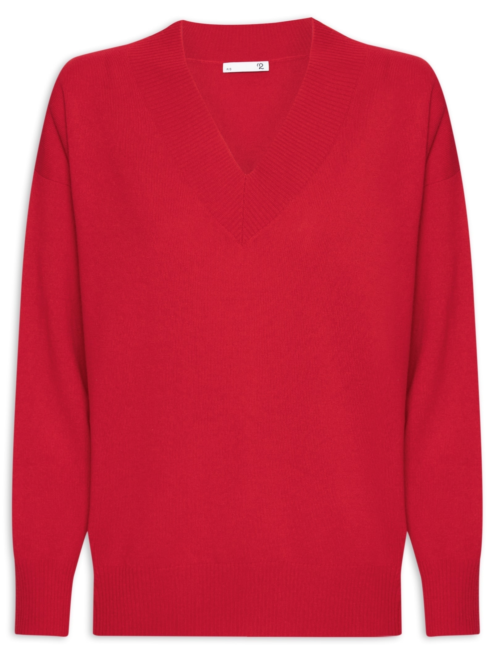 Suéter Feminino Gola V Com Blend De Lã E Cashmere Vermelho '2Essential