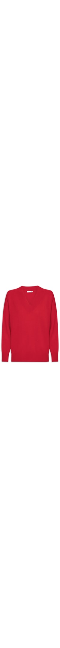 Suéter Feminino Gola V Com Blend De Lã E Cashmere - Vermelho
