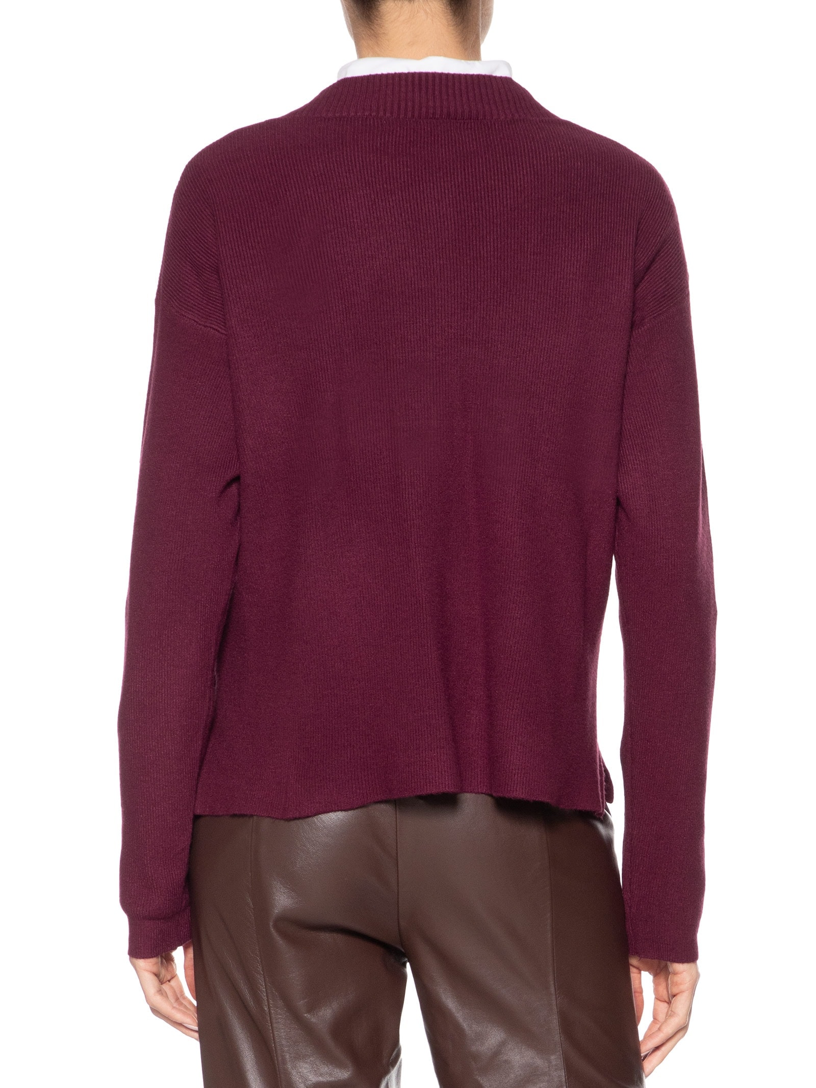 Suéter Feminino Gola V Com Fendas Laterais Vermelho '2Essential