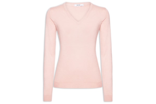 Suéter Feminino Gola V - Rosa