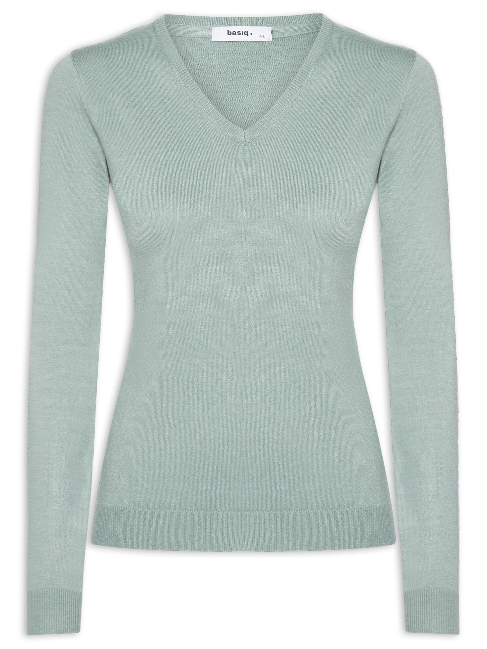 Suéter Feminino Gola V Verde Basiq