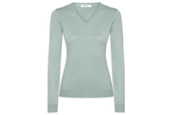 Suéter Feminino Gola V - Verde