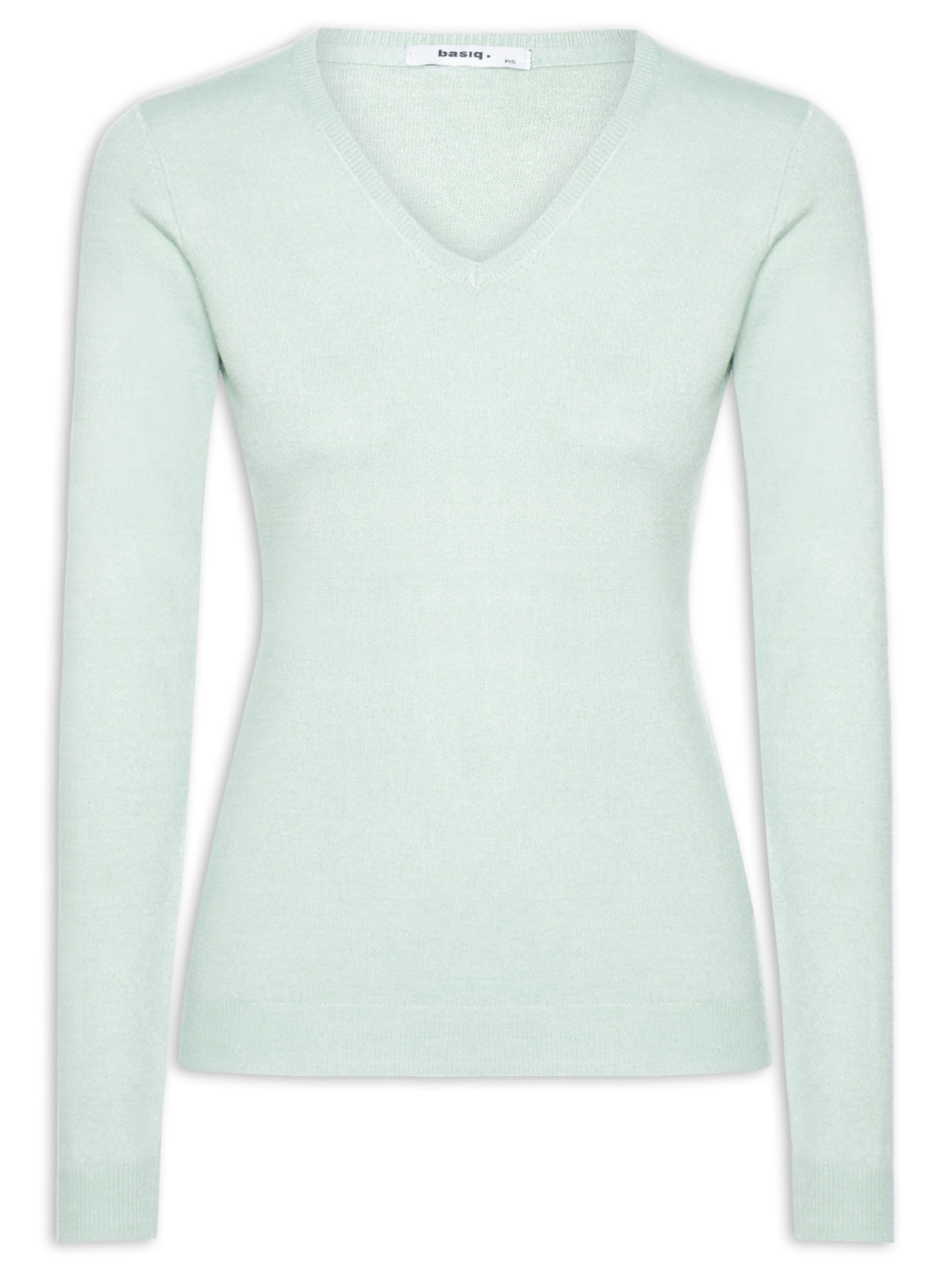 Suéter Feminino Gola V Verde Basiq