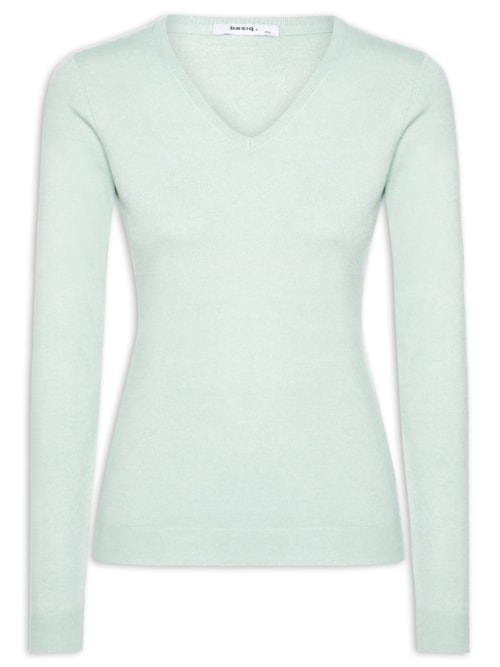 Suéter Feminino Gola V - Verde