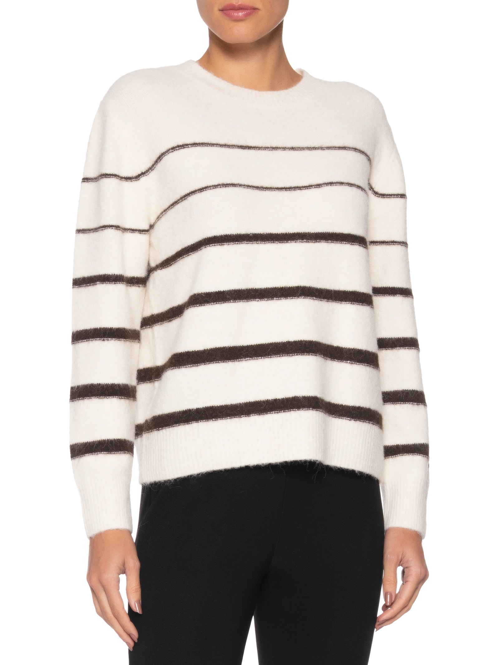 Suéter Feminino Listrado Bege Market 33