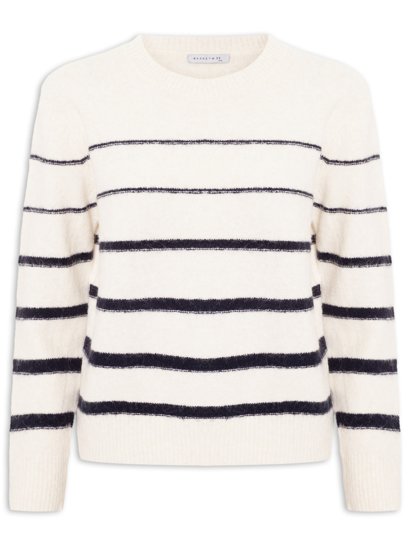 Suéter Feminino Listrado Em Tricot Off White Market 33