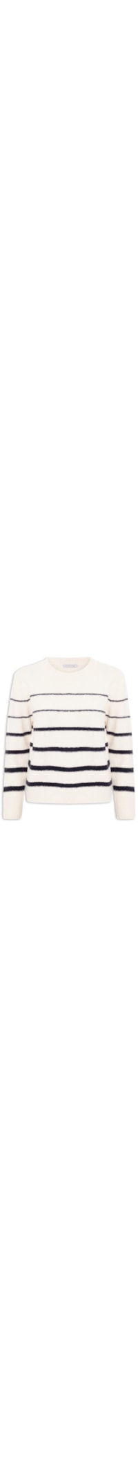 Suéter Feminino Listrado Em Tricot - Off White
