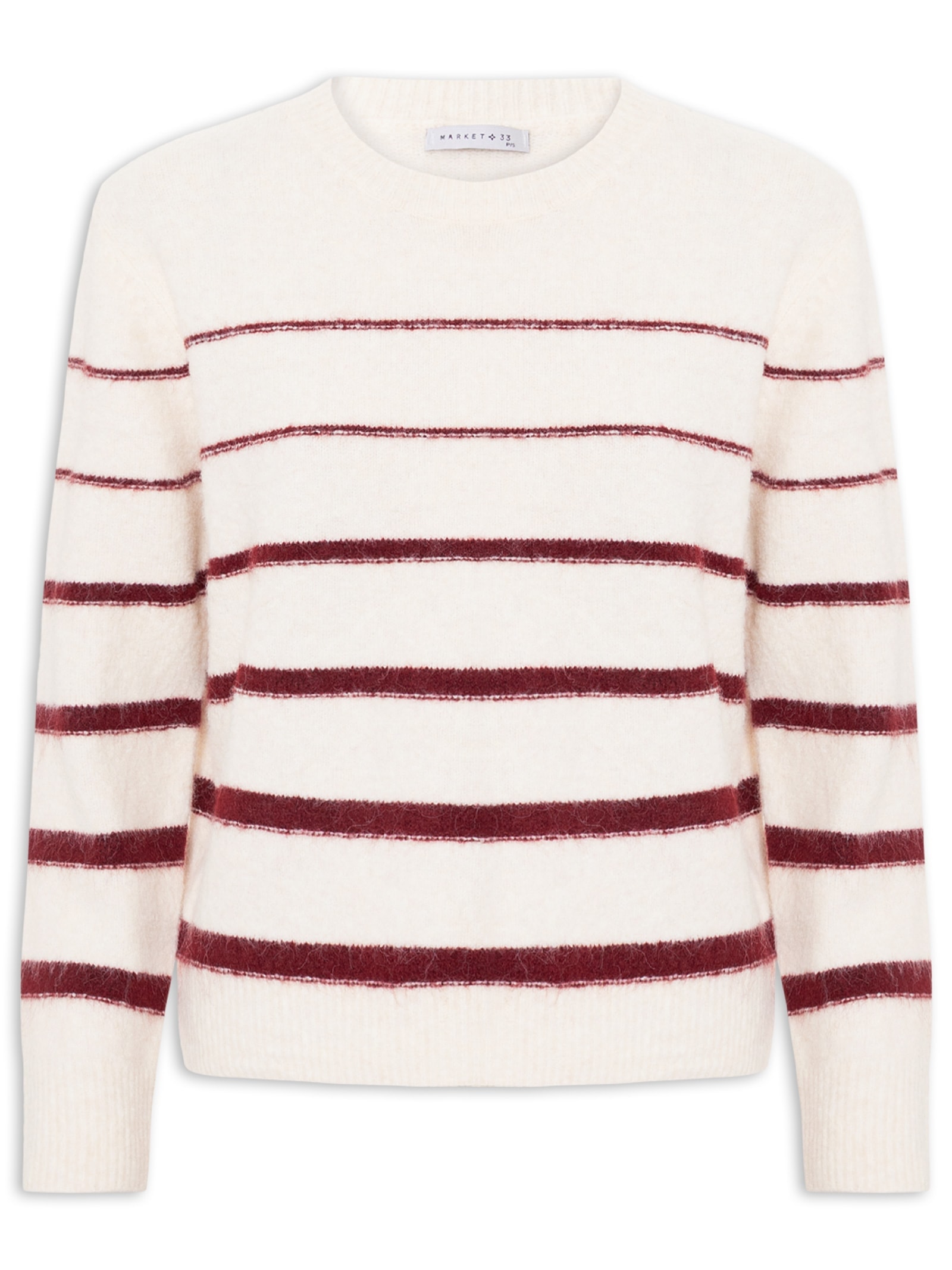 Suéter Feminino Listrado Em Tricot Off White Market 33