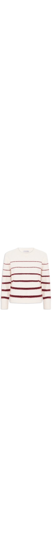 Suéter Feminino Listrado Em Tricot - Off White