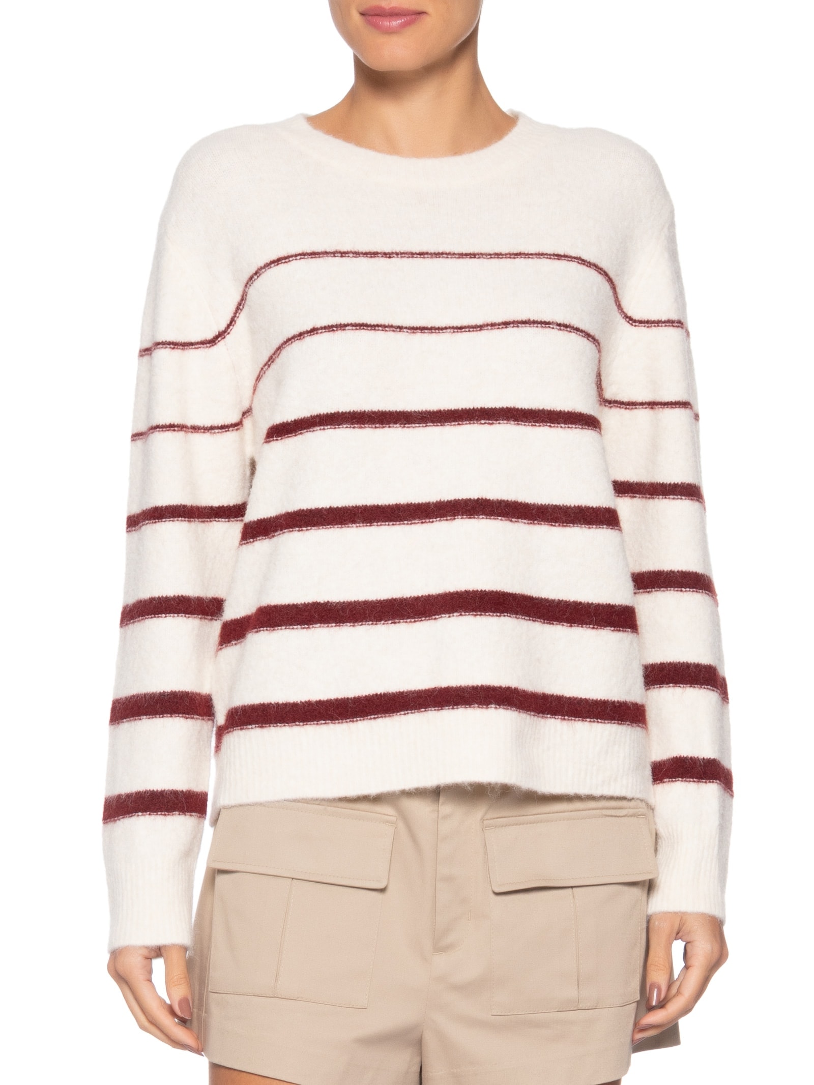 Suéter Feminino Listrado Em Tricot Off White Market 33
