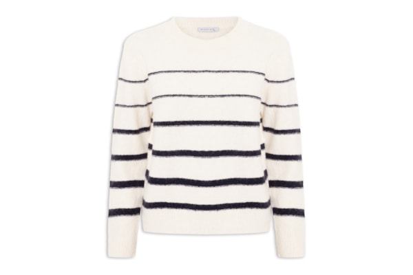 Suéter Feminino Listrado - Off White