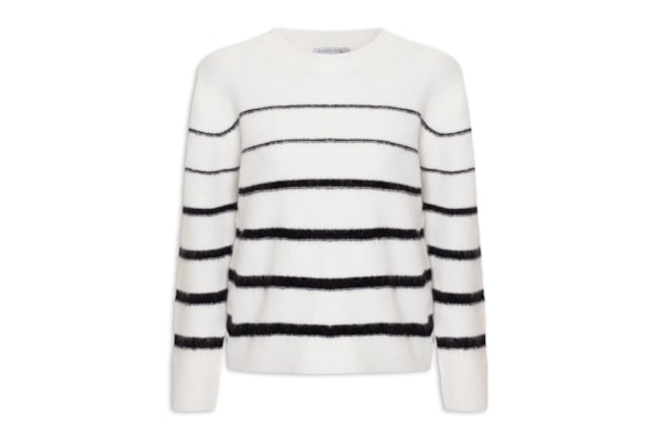 Suéter Feminino Listrado - Off White