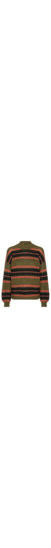 Suéter Feminino Over Tricot Listras - Marrom