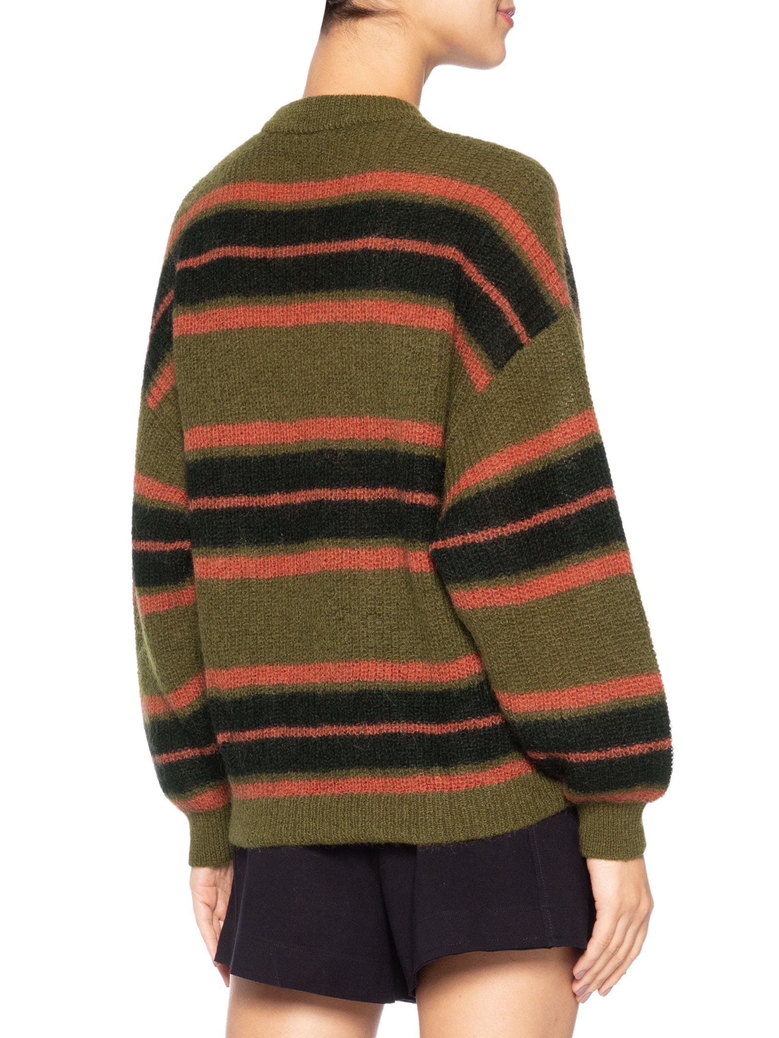 Suéter Feminino Over Tricot Listras Marrom Osklen