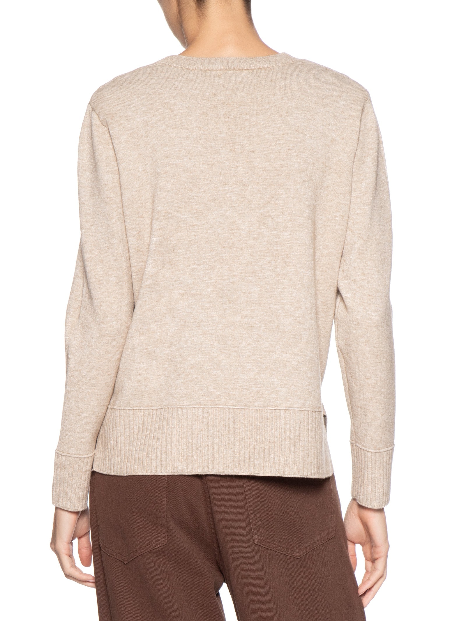 Suéter Feminino Oversized Básico Bege Basiq