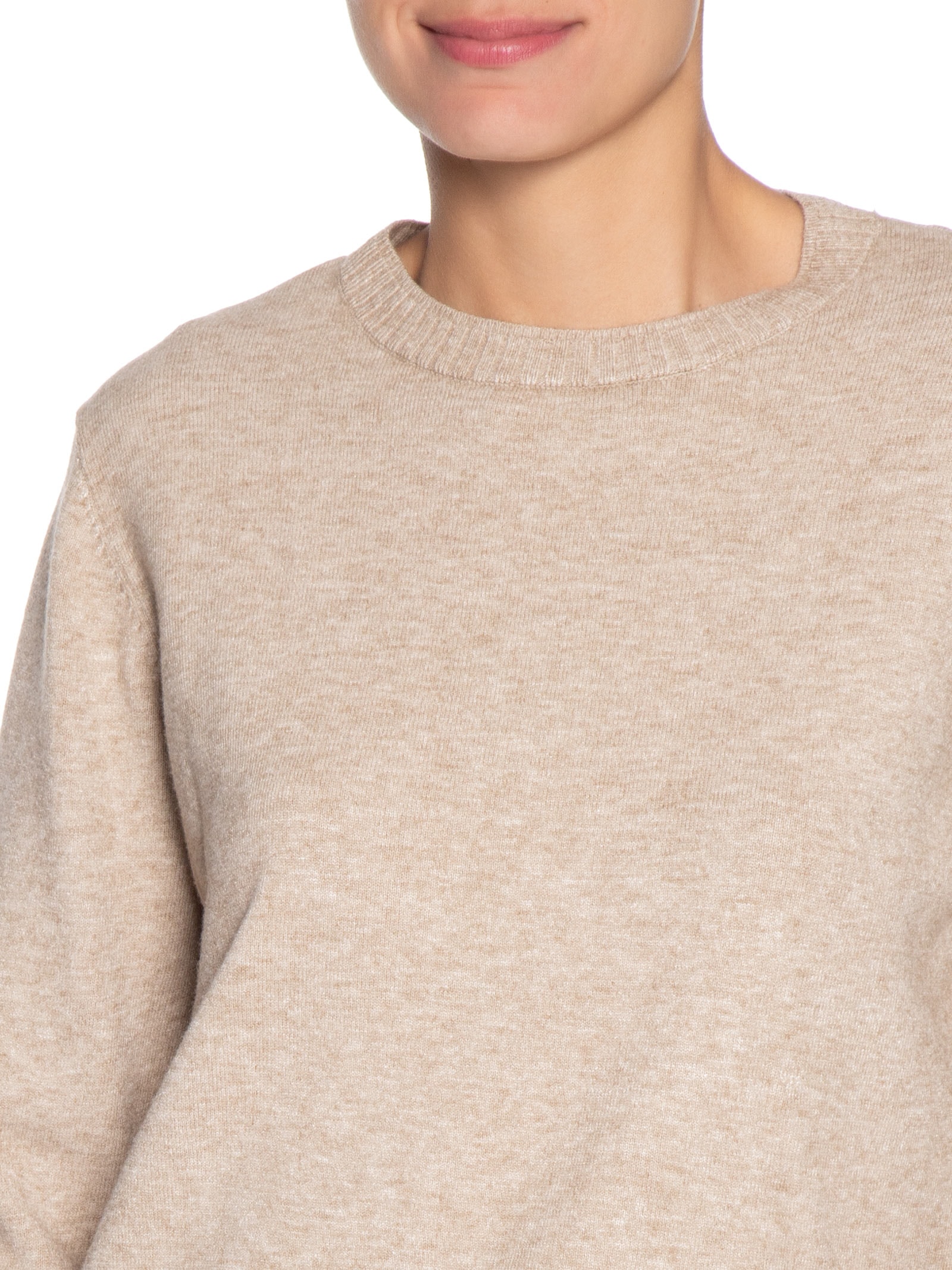 Suéter Feminino Oversized Básico Bege Basiq