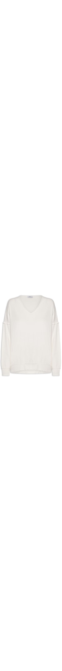 Suéter Feminino Oversized Decote V - Branco