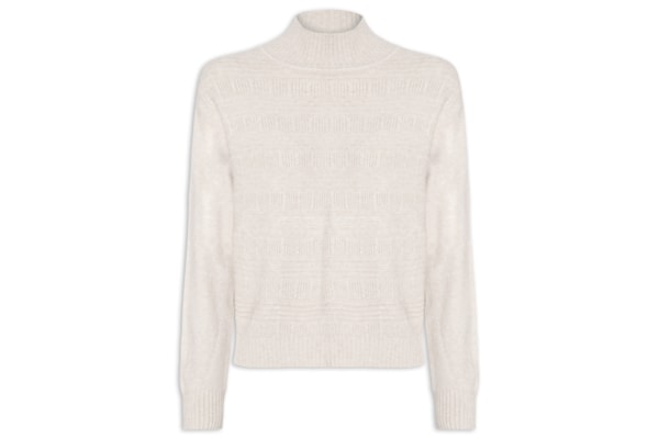 Suéter Feminino Oversized Gola Careca - Bege