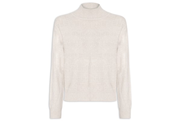 Suéter Feminino Oversized Gola Careca - Bege