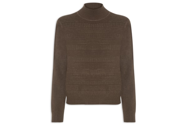 Suéter Feminino Oversized Gola Careca - Marrom