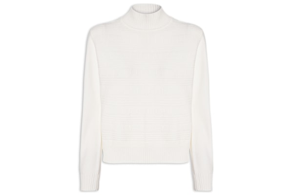 Suéter Feminino Oversized Gola Careca - Off White